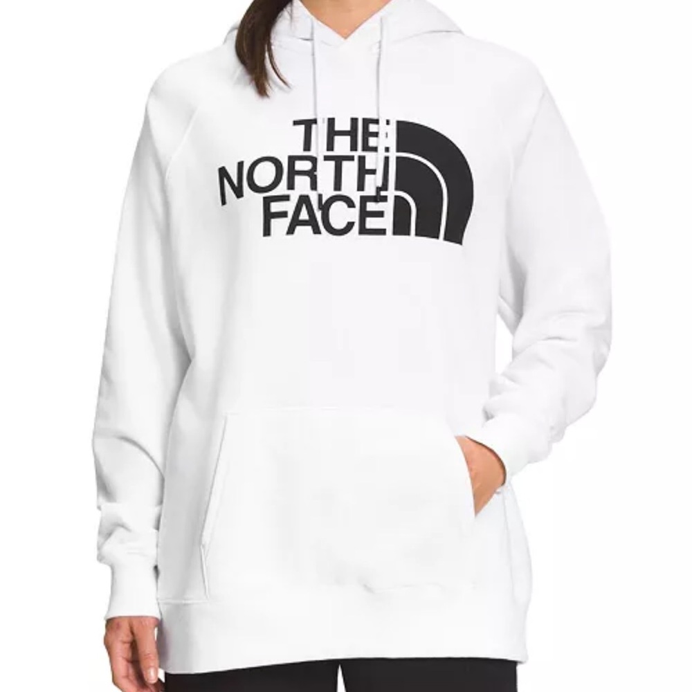 women’s white north face hoodie - women’s LG